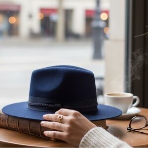 Sunday Afternoons Navy Blue 100% Wool 50 UPF Fedora Style‎ Outdoor Hat